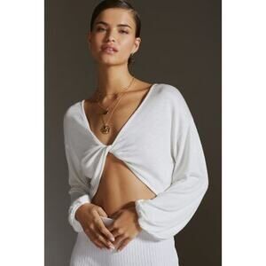 Anthropologie Femme Twist Pullover White - M